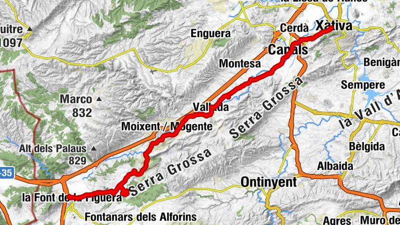 Xàtiva - Novetlè - Canals - la Font de la Figuera