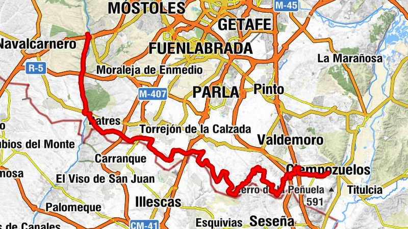 Carril Toledano - Urbanización El Pinar - Valdemoro - Ciempozuelos