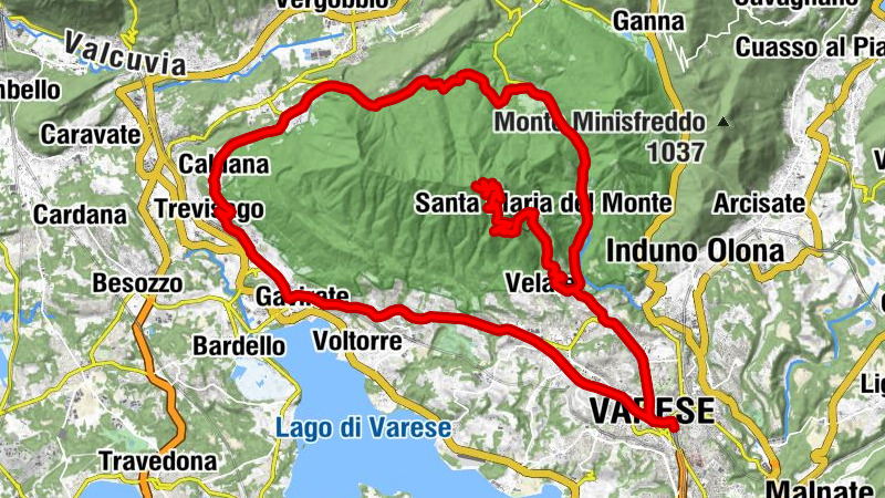 Varese - Punta Paradiso - Monte Tre Croci - Giubiano