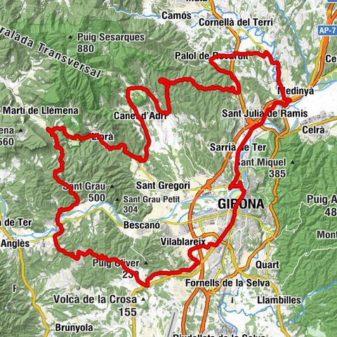 Girona - Puig de Sant Dalmau - Puig Saleta - Fontajau