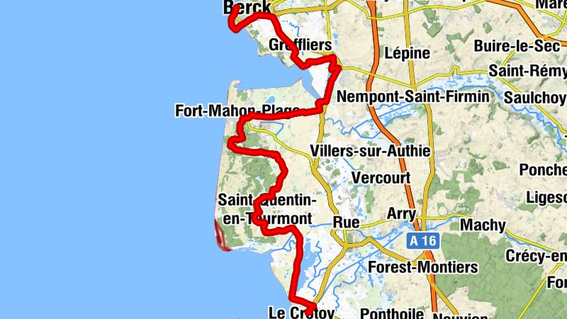 Gare du Crotoy - Chapelle Notre-Dame des Pins - Mont d'Hère - L'Entonnoir