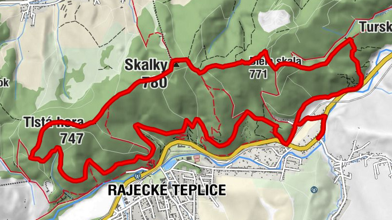 Poluvsie nad Rajčankou - Skalky - Tlstá hora - Rajecké Teplice