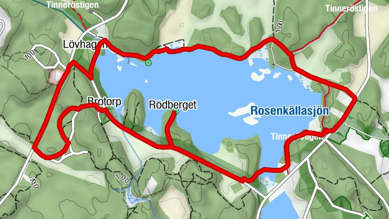 Slaka - Rödberget - Brotorp - Rosenkälla