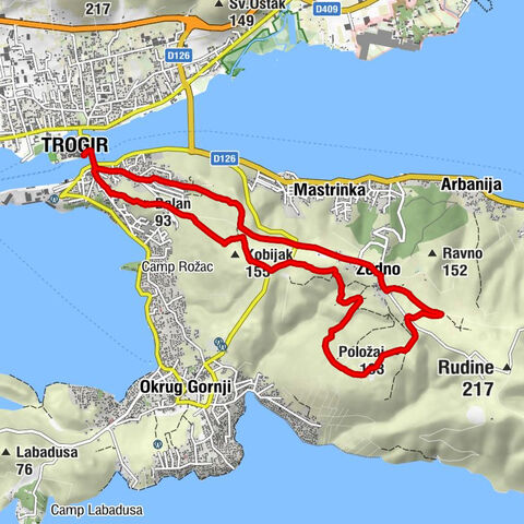Trogir - Sv. Mavra - Položaj - Balan
