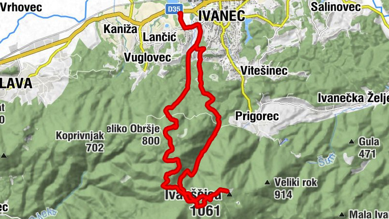 Ivanec - Veliko Obršje - Jelenska pećina - Ivanščica