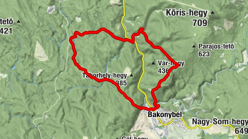 Bakonybél - Tönkölös-hegyi-barlang - Tönkölös-hegy - Ugod