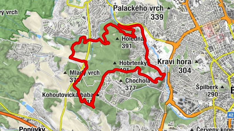 Město Brno - Brno - Mladá hora - Kohoutovická baba