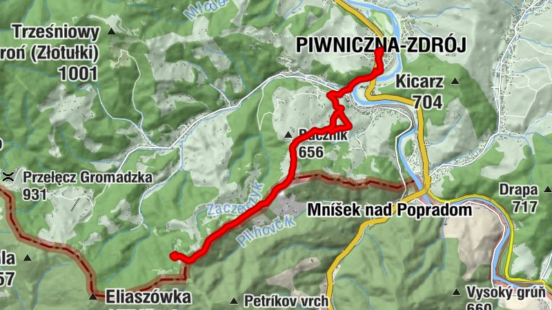 Piwniczna-Zdrój - Chata "Magóry" - Równia - Zatyłki