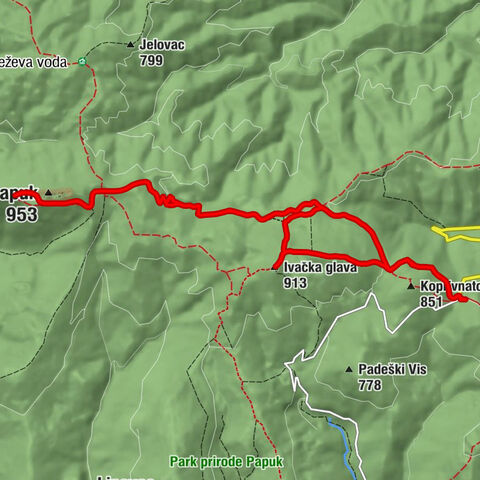 Virovitičko-podravska županija - Papuk - Ivačka glava - Požeško-slavonska županija