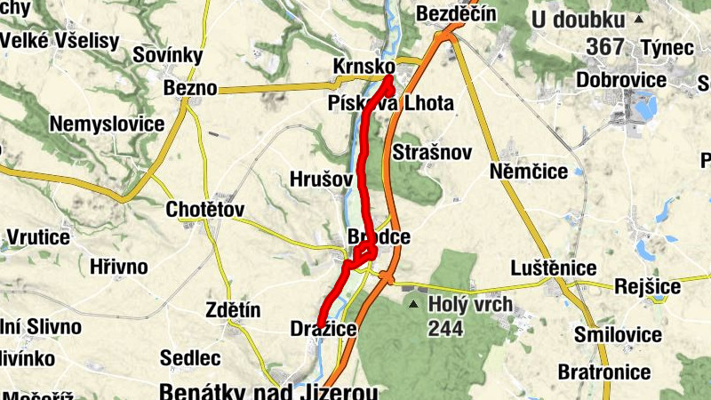Písková Lhota - Zámostí - Brodce - Horky nad Jizerou