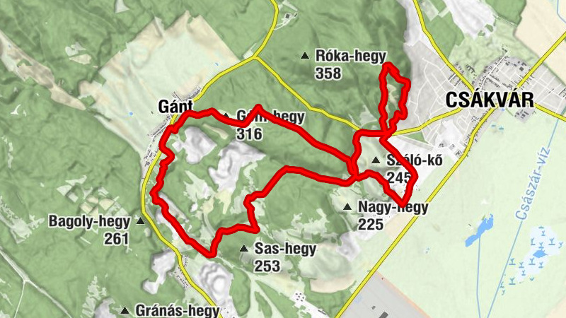Csákvár - Kerek-hegy - Gém-hegy - Öreg-hegy