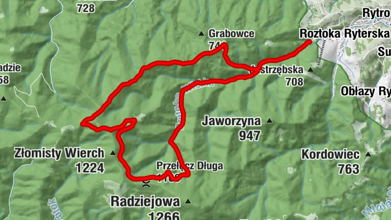 Park Linowy ABlandia - Wietrzne Dziury - Wielka Przehyba - Złomisty Wierch (wierzchołek północny)