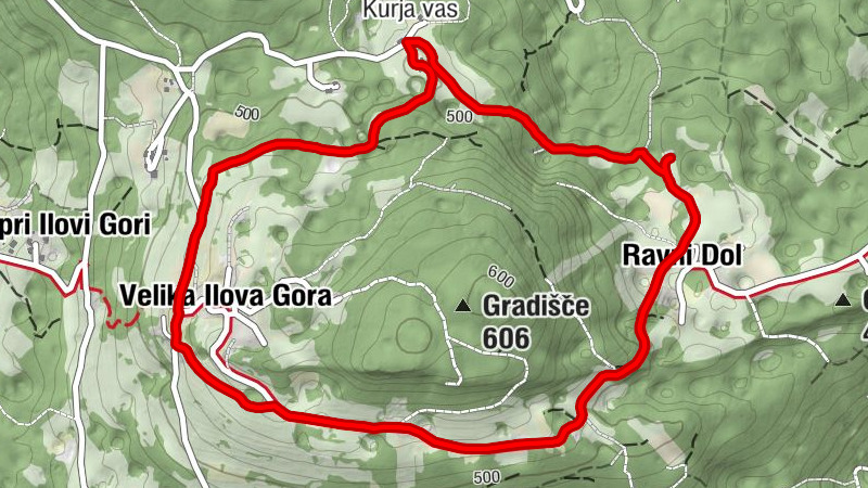 Ravni Dol - Kurja vas - Velika Ilova Gora