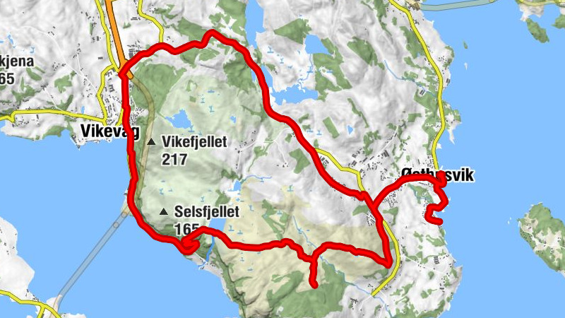 Østhusvik hurtigbåtkai - Vågedal - Østhusvik - Hegglandslia