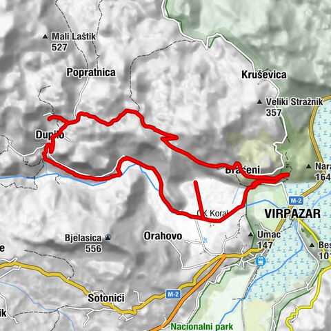 Virpazar - Braćeni - Dupilo