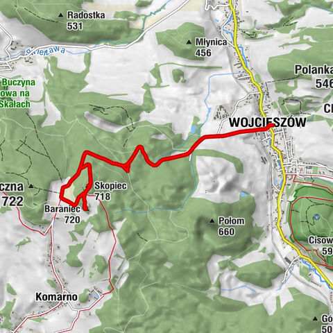 Wojcieszów - Przełecz Komarnicka - Skopiec - Baraniec