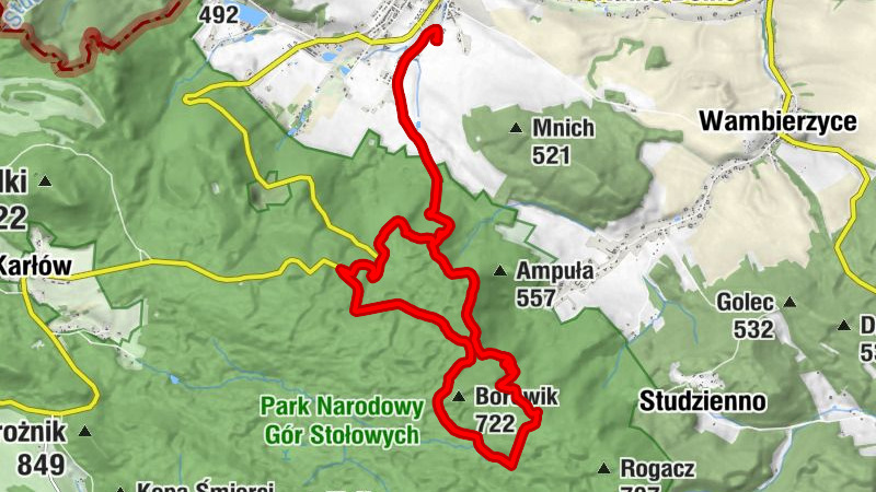 Radków - Leśna - Wielki Szalaster - Radkowskie Skały