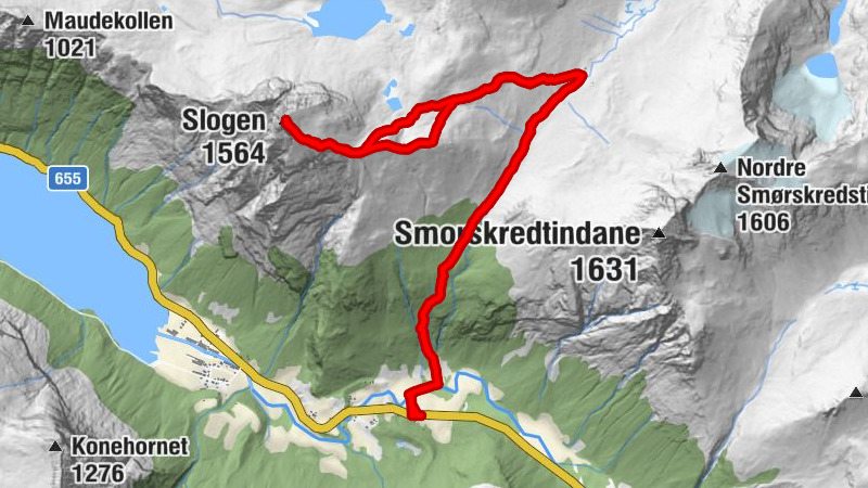 Skylstad - Patchellhytta - Slogen