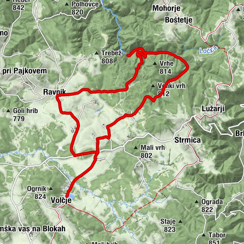 Volčje - Brunarica pri Bloškem jezeru - Kramplje - Sv. Rok
