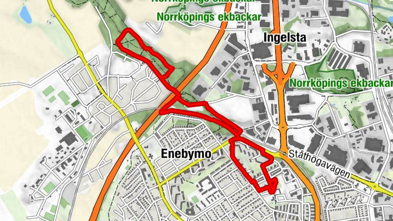 Norrköping - Vidablick - Hallberga - Enebymo