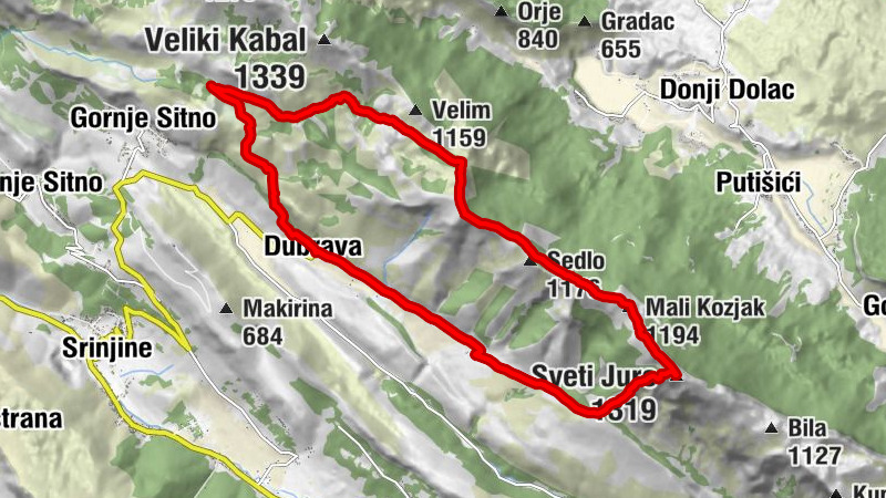 Čotići - Sveti Jure - Mali Kozjak - Botajna