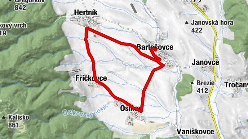 Bartošovce - Fričkovce - U Bociana - Osikov