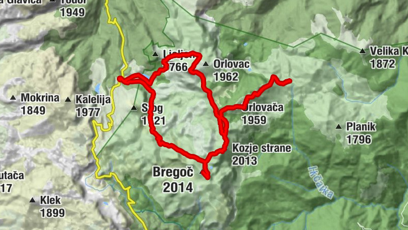 Planinska kuća Orlovačko jezero - Bregoč - Kozje strane - Orlovača