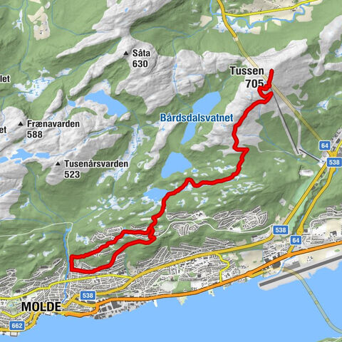 Molde - Tussen - Nordbyen - Granlia