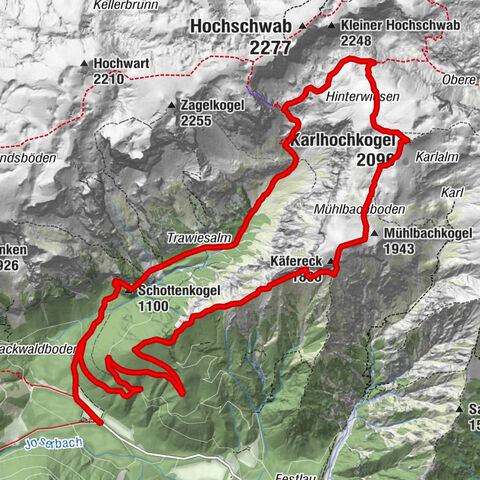 Karlhochkogel und Festlbeilstein ab/bis Bodenbauer