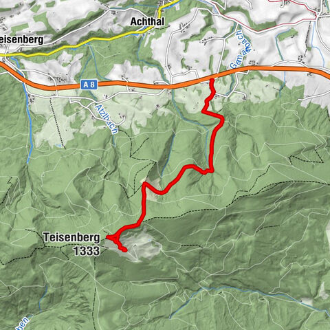 Teisenberg (1333m) und Stoißer Alm von Norden