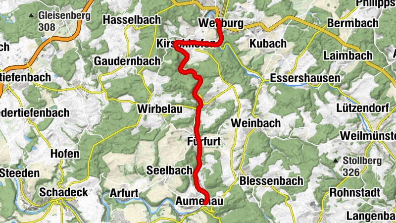Canoe trip on the Lahn from Weilburg to Villmar-Aumenau (including ship tunnel)