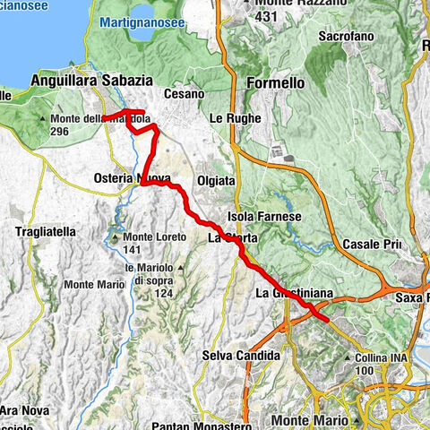 Anguillara Sabazia nach Tomba di Nerone (Rom) #LL2ROM_E087