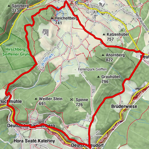 Celodenní výlet Kammweg 10 Kolem Deutschneudorfu 16 km
