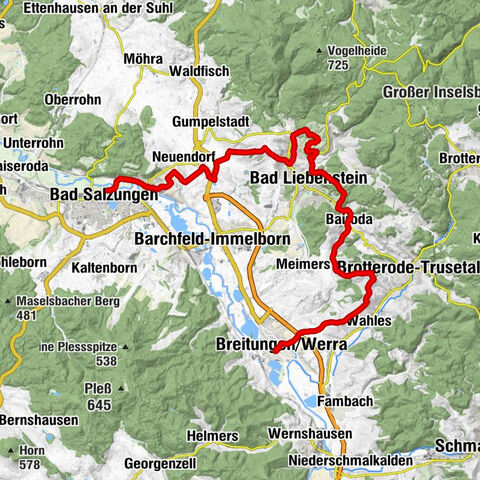 Long-distance hiking trail - Werra Burgen Steig X5 - Stage 7 - From Breitungen to Bad Salzungen