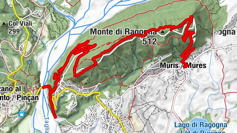 Route of the fortified complex of Mount Ragogna