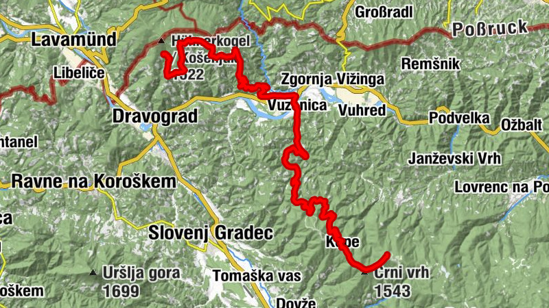 STAGE 31 Slovenian MTB long distance path TKT: Ribniška Koča- Dom na Košenjaku