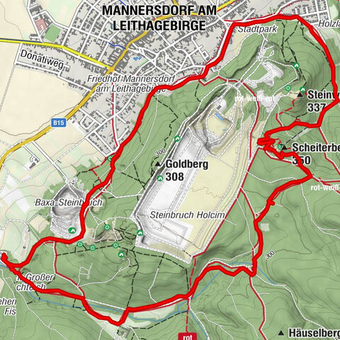 Waldkapelle - Scheiterberg - Hochfilzerhütte - Mannersdorf am Leithagebirge