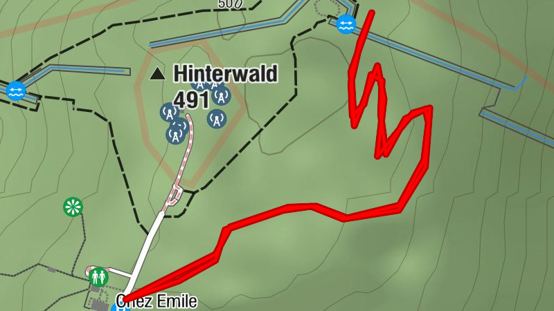 Promenade PMR chemin du Hochwald from Chemin des Cimes Alsace to the anti-tank ditch