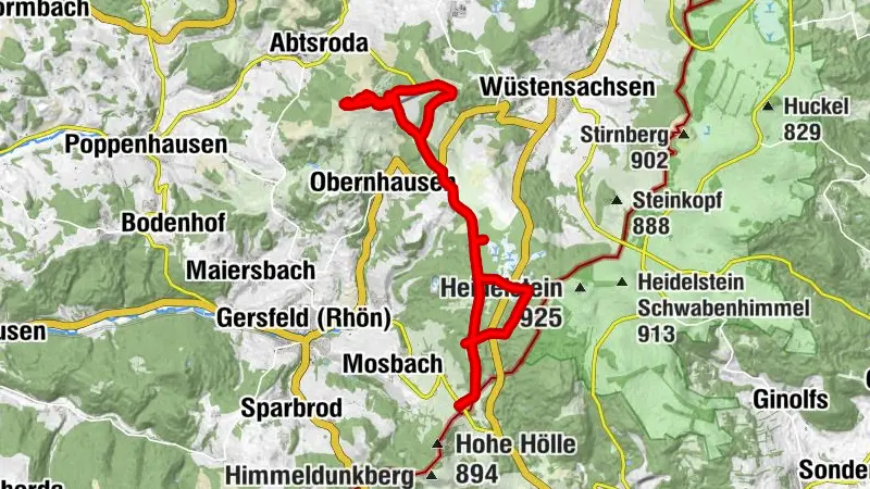 E-MTB, Rhön v.PP-Schwedenwall  zur Wasserkuppe u.zurück üb Rotes Moor  z.PP