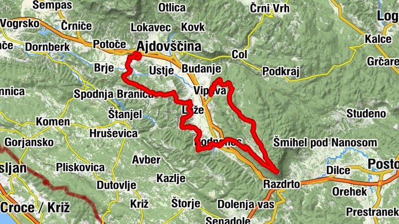 Vipavski Križ - Ostri vrh - Planina - Vipava
