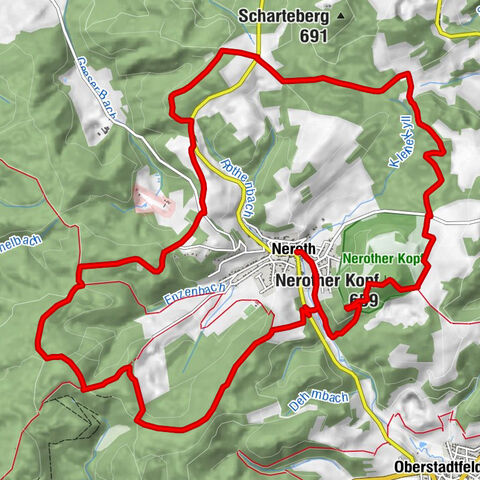Rund um Neroth: Wälder, Vulkan, Ruine