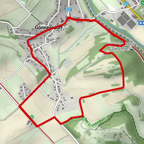 Gönnersdorf Rundweg (rot): 380 Millionen Jahre zurück