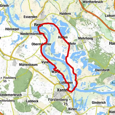 Wanderung von Rees über Bislich nach Xanten und linksrheinisch zurück nach Rees