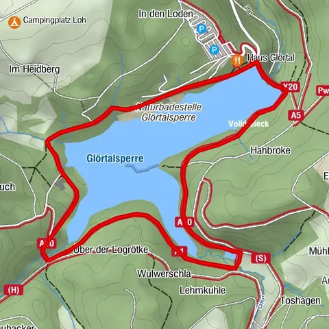 Spazierweg Glörtalsperre - Gut gelaunt um's Badeparadies