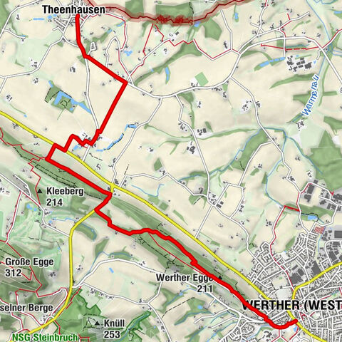RW | Rundwanderweg Werther - 3. Etappe (Theenhausen - Innenstadt)