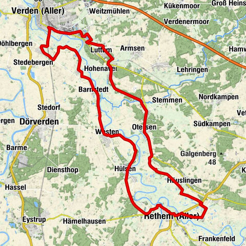 Aller-Radweg Rundweg: Verden-Rethem