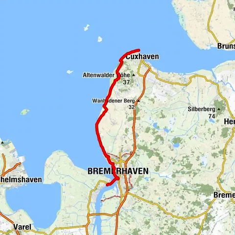 Weser-Radweg, 8. Etappe: Von Nordenham/Bremerhaven nach Cuxhaven