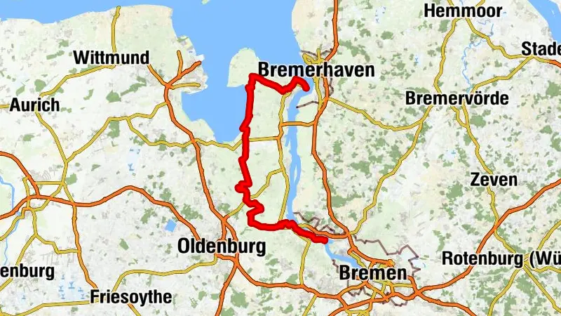 Alternative - Radwanderweg „Vom Teufelsmoor zum Wattenmeer“ - Nordenham-Lemwerder
