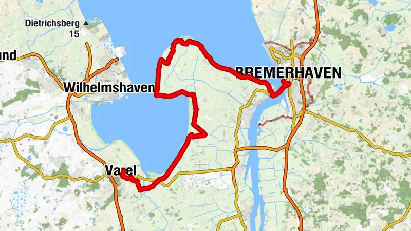 Nordseeküsten-Radweg Etappe 07 - Varel bis Bremerhaven