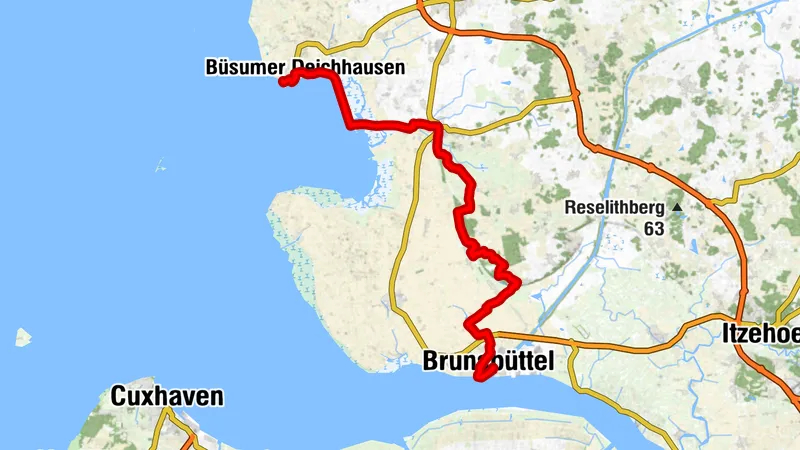Nordseeküsten-Radweg Etappe 13 - Brunsbüttel bis Büsum
